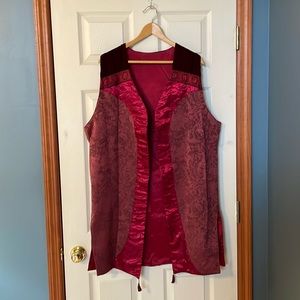 Vintage brocade and velvet long vest - Size L or XL